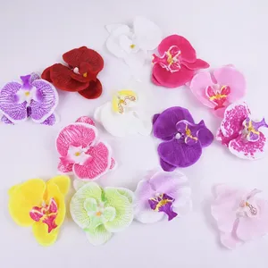 Fleur en Soie en Gros, <span class=keywords><strong>100</strong></span> pièces/opp, Tête de Fleur Artificielle Phalaenopsis Papillon de 9 cm, Décoration Maison et Mariage - Product Image 2