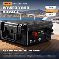 Baterai Motor Trolling LiFePO4 12V 50Ah, Baterai Marine Deep Cycle untuk Perahu, Memancing, Kayak dengan BMS