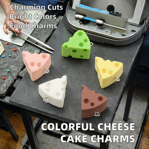 <span class=keywords><strong>Abalorios</strong></span> <span class=keywords><strong>de</strong></span> Pastel <span class=keywords><strong>de</strong></span> Queso Coloridos con Reverso Plano <span class=keywords><strong>para</strong></span> la Creación <span class=keywords><strong>de</strong></span> Joyas, Diseño Infantil Adorable - Product Image 2