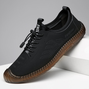 Chaussures décontractées pour hommes, respirantes, à lacets, semelle souple, dessus en microfibre, semelle extérieure en EVA, bout rond - Product Image 2