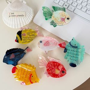 Pinces à cheveux en acétate ANKO en forme de poisson, vente en gros, pinces à cheveux personnalisées mignonnes en forme d'animaux marins pour femmes - Product Image 4