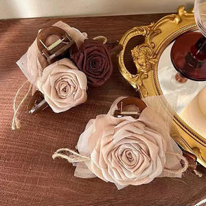 Français Rétro Séché Rose Fleur Maillard Grand Requin Griffe Filles Chapeaux Accessoires De Cheveux - Product Image 4