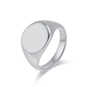 Cincin polos berlapis emas anti-korosi 17mm dari stainless steel, cocok untuk ukiran personalisasi, untuk pria (grosir) - Product Image 5