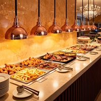 XINGPAI Offre Spéciale usine buffet salle à manger équipement or rose simple tête en acier inoxydable chauffe-plats lampe