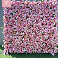 Toile de fond murale de fleurs artificielles chaudes Rose 3d pour la décoration de scène d'événement de fête de mariage
