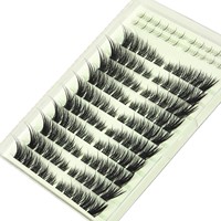 Cils en bouquets LC Curl, cils supérieurs et inférieurs, fibres croisées effilées, kit réutilisable waterproof, design pour œil gauche et droit, DIY