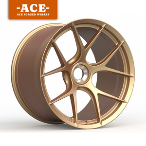 Jante en alliage d'aluminium forgé monobloc multi-rayons dorée avec centre concave profond pour Porsche 911 Panamera Cayenne Macan - Product Image 1