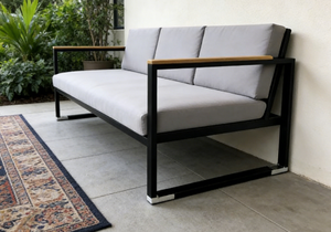 Boho Chic Waterproof Comfortable Modern Chevron Pattern Outdoor Sofa <strong>Loveseat</strong> <strong>for</strong> <strong>Garden</strong> Balcony Lawn Terrace Dining - Product Image 2