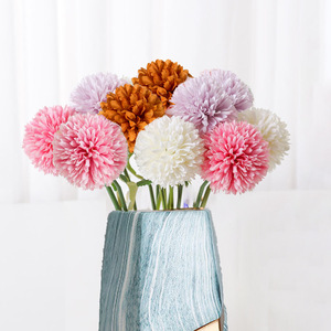 Chrysanthèmes artificiels en forme de balle de ping-pong, fleurs de 25 cm, décoration de mariage et de maison, fausses fleurs - Product Image 1