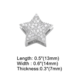 ASJEWELRY 트렌디 CZ 크리스탈 작은 별 십자가 참 장식 팔찌용 구리 금도금 십자가 장신구 제작 재료 Chma260 - Product Image 5