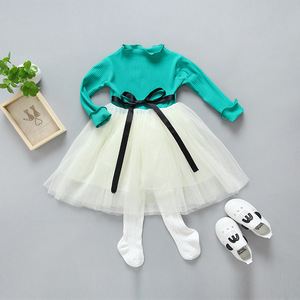 Nuevo Vestido de Punto de Manga Larga para Niñas, Estilo Tutú, Tendencia Otoño 2017 - Product Image 2