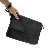 Design de mode hommes pochette en cuir véritable hommes pochette de poignet luxe affaires portefeuille homme enveloppe en cuir Pu sacs à bandoulière