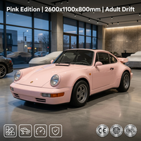 Voiture électrique de drift rose RS pour adultes 2600x1100x800mm, batterie lithium 72V, kart de course, vente en gros pour parcs d'attractions