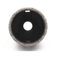 Scie cloche diamantée brasée sous vide TGS 5-130 mm, filetage M14, tige ronde, finition oxyde noir, pour carrelage en porcelaine, marbre, perceuse magnétique