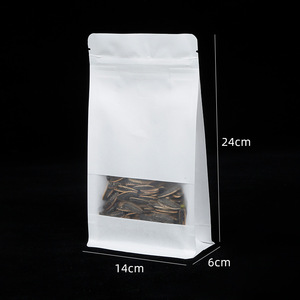 En Stock pochette transparente à fond plat sac de transport fenêtre givrée zip-lock sac refermable emballage de grains de gelée congelés - Product Image 5