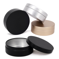 Scatole Rotonde in Alluminio Nero da 100g all'Ingrosso, Barattoli e Contenitori Vuoti Colorati Stampati per Uso Quotidiano
