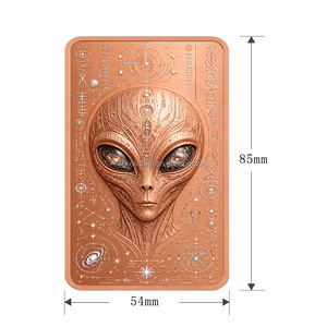 Batangan Tembaga Halus 5oz Berwarna UV, Bentuk UFO Alien 3D Relief, Koleksi Fantasi, Suvenir, Produsen Batangan Tembaga - Product Image 3