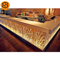 Comptoir de bar de restaurant moderne, Design coloré, blanc, rgb, translucide, lumière LED, pour la maison, les boîtes de nuit