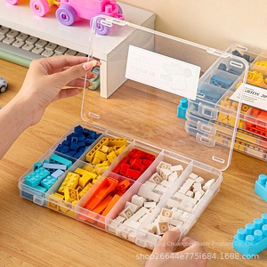 Đồ chơi giáo dục trẻ em Hộp đựng đồ bằng nhựa để bàn Khối xây dựng hạt nhỏ Các bộ phận lắp ráp Trong suốt - Product Image 2