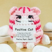 Décoration de bureau et de maison en crochet fait main, animaux en crochet positifs, cadeaux pour la fête des mères, la fête des pères, la Saint-Valentin, la remise des diplômes
