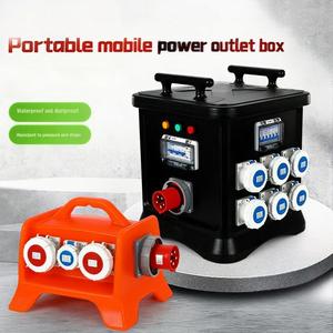 Caja de Distribución Tipo Maleta Amarilla Yuhe de 24 Vías con Múltiples Tomas, Interruptor Principal/Entrada de 63A, IP65, Bloqueable, Portátil con Asa - Product Image 3