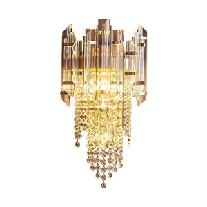 โคมไฟคริสตัลติดผนังหรูหรา, โคมไฟ LED เหล็กติดข้างเตียงสำหรับห้องนั่งเล่น - Product Image 6