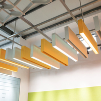 Panneaux acoustiques modernes insonorisants en polyester, déflecteurs de plafond suspendus, certifiés Oeko-Tex, haute réduction du bruit pour usage professionnel