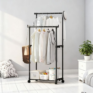 <span class=keywords><strong>Appendiabiti</strong></span> su Ruote a <span class=keywords><strong>Palo</strong></span> Singolo, Organizzatore per Vestiti e Cappelli, Asciugabiancheria Integrato, Guardaroba per Soggiorno, Montaggio Semplice - Product Image 2