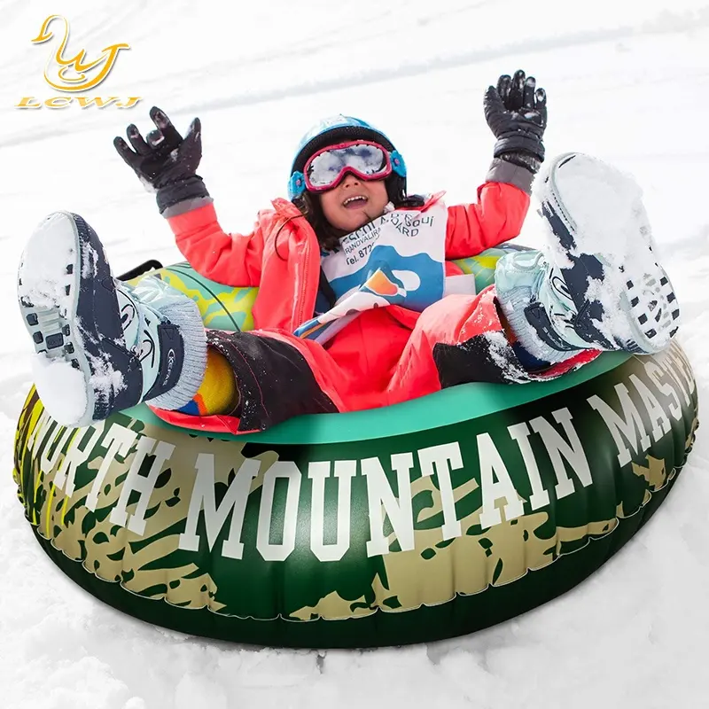 Tubo de nieve inflable con mango para niños y adultos, Círculo de esquí de invierno de 110cm, duradero, Sled flotante grueso para esquiar