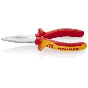 KNIPEX - 30 16 160 Alicates de Punta larga cromados, mangos aislados con agarres multicomponentes, VDE-probado largo, trapezoidal ja - Product Image 1
