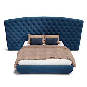 <span class=keywords><strong>Lit</strong></span> King Size Matelassé <span class=keywords><strong>Bleu</strong></span> <span class=keywords><strong>Nuit</strong></span> avec Cadre Rembourré et Tête <span class=keywords><strong>de</strong></span> <span class=keywords><strong>Lit</strong></span> Haute – Style Moderne pour Hôtellerie - Product Image 3
