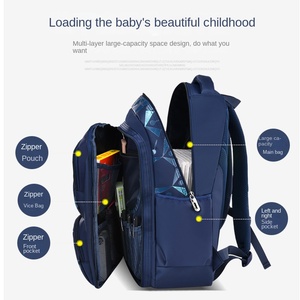 Sac à dos unisexe décontracté léger et respirant à motif géométrique Oxford Sac d'école pour étudiants imperméable et résistant aux taches - Product Image 3