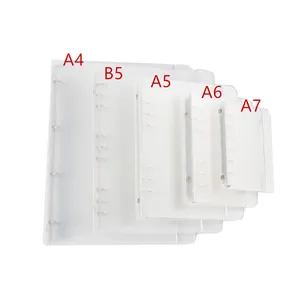 A4 B5 A5 A6 A7 PP Matte Binder ปกโน๊ตบุ๊คหน้าภายในโน้ตบุ๊คพร้อมสายคล้องห่วงอุปกรณ์สำนักงานโรงเรียน