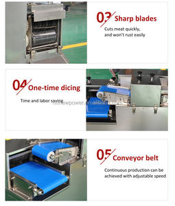 Découpeuse professionnelle de cube de viande fraîche 500 KG par heure découpeuse industrielle de cube de foie de poulet de viande fraîche - Product Image 3