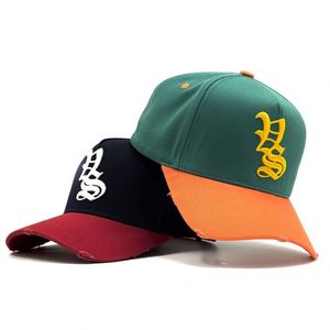 Casquette de baseball sportive personnalisée à 5 panneaux avec design vieilli, logo brodé en 3D, 100 % coton, unisexe - Product Image 2