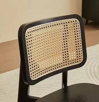 Chaise de salle à manger en rotin et bois pour restaurant, mobilier d'intérieur de haute qualité, personnalisable, pour fast-food, vente chaude