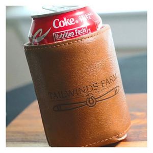 Refroidisseurs de canettes en cuir PU pour bière et boissons, personnalisables au laser, cadeaux en similicuir pour la fête, cadeaux pour papa - Product Image 1