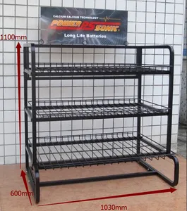 Étagère de présentation de batteries de <span class=keywords><strong>voiture</strong></span> en métal à 3 niveaux <span class=keywords><strong>pour</strong></span> <span class=keywords><strong>magasin</strong></span> de détail, <span class=keywords><strong>pour</strong></span> le stockage et la promotion - Product Image 3