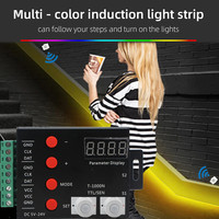 Marchepied LED 12 24V à double capteur de mouvement, éclairage d'escalier, effet d'eau, IC WS2812B WS2811 1903, bande LED, variateur