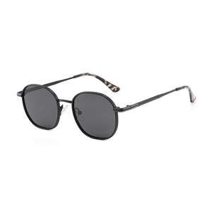 Gafas de Sol Ovaladas de Metal con Lentes Degradados Marrones, Estilo Retro, Unisex, Protección Solar - Product Image 4