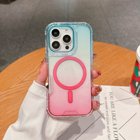 Dégradé Sans Fil Charge Magnétique Clair étui pour iphone 17 16 15 Pro Max Plus 13 14 12 11 Cas Antichoc Transparent Couverture