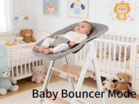 Chaise haute moderne en plastique réglable et mobile pour bébé, transformable en transat/tour d'apprentissage/chaise adulte, pour mobilier enfant
