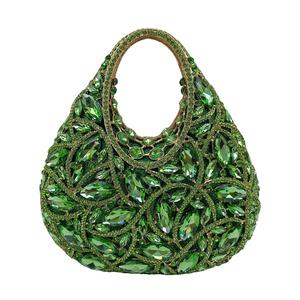 Bolso de Noche Floral de Cristal de Lujo para Mujer, Cartera de Mano con Asa Superior y Pedrería para Boda o San Valentín - Product Image 1