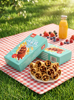 Fabricant direct de cornets de gaufres croustillantes fourrés au chocolat, logo personnalisé, collation pour enfants, dessert, biscuits au chocolat