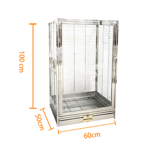 Gabbia per pappagalli di grandi dimensioni, resistente agli urti e traspirante, in acciaio inossidabile con vassoio in metallo. - Product Image 2