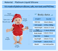 14 pouces Mini réaliste souriant bébés poupées petits nouveau-nés bébés Full Body Soft Silicone