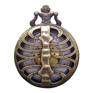Reloj de bolsillo romano vintage, perfecto como regalo de joyería antigua, reloj colgante hueco con cadena, collar steampunk de medio cazador - Product Image 5