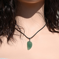 Pendentif ailes d'ange en cristal naturel, charme en quartz sculpté, bijoux de couleur mixte, ornement cadeau