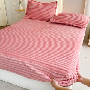 Thân thiện với da đồng bằng polyester giường được trang bị tấm giả lông Jacquard mùa đông khách sạn sử dụng mềm ấm áp thân thiện với môi - Product Image 6