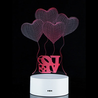 Lampe de nuit créative 3D, I LOVE YOU, cœur, cadeau de Noël, cadeau de la Saint-Valentin pour amoureux